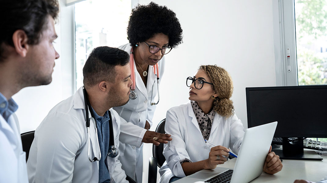 professionals talking